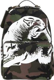 Panther Printed Camo Canvas Backpack 