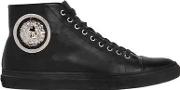 Lion Leather High Top Sneakers 
