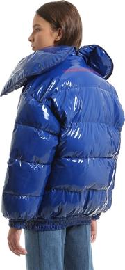 Oversized Shiny Nylon Puffer Jacket 