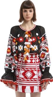 Kilim Embroidered Linen Blouse 