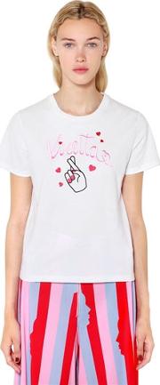Fingers Crossed Cotton Jersey T Shirt 