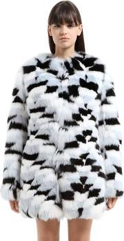 Patchwork Fox Fur Coat 