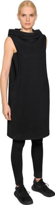 Cotton Jersey Hooded Track Dress 