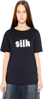 Silk Printed Cotton T Shirt 