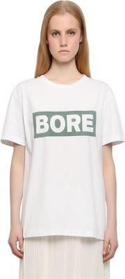 Sleeveless Bore Printed Cotton T Shirt 