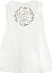 Logo Studded Cotton Jersey Dress 