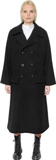 Double Breasted Wool Drill Coat 