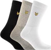 Hamilton Three Pack Socks Grey