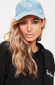 Barbie X Missguided Blue Fabric Embroidered Cap 