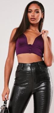 Covered Button Satin Bralet