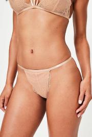 Nude Lace Cut Out Thongs 