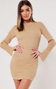 Ribbed Knitted Bodycon Mini Dress