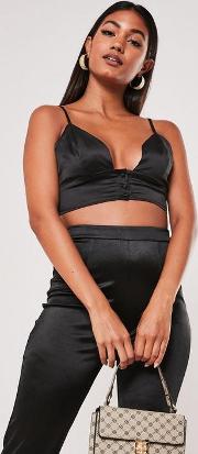 Satin Covered Button Bralet