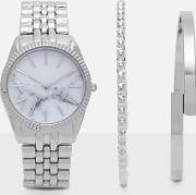 Silver Watch & Bracelet Set 