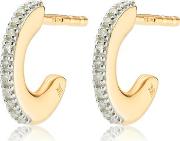 Gold Fiji Small Skinny Hoop Diamond Earrings Diamond 