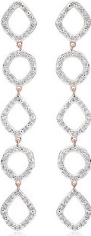 Rose Gold Riva Mini Cluster Cocktail Diamond Earrings Diamond 