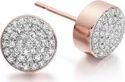 Rose Gold Vermeil Ava Button Stud Earrings Diamond