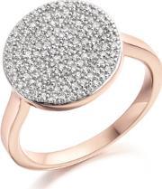 Rose Gold Vermeil Ava Disc Ring Diamond