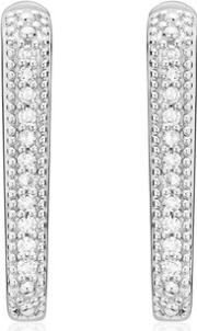 Sterling Silver Alta Capture Huggie Diamond Earrings Diamond 