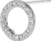 Sterling Silver Riva Diamond Circle Stud Single Earring Diamond 