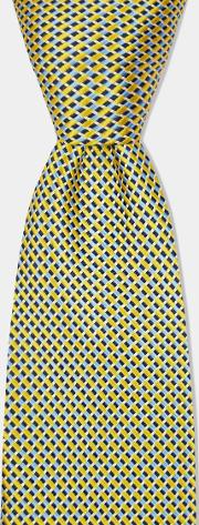 yellow & blue micro geo tie