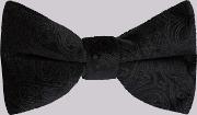 black paisley velvet bow tie