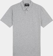 grey marl short sleeve jersey polo shirt
