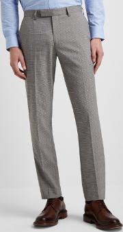 slim fit grey prince of wales check trousers