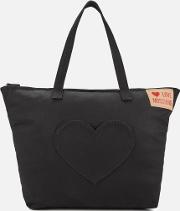 Large Canvas Heart Pocket Tote Bag