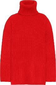Ribbed Wool Turtleneck Sweater 