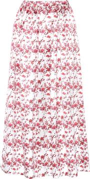 Tilda Floral Printed Silk Satin Skirt 
