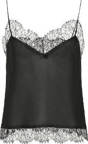 Lace Trimmed Silk Camisole 