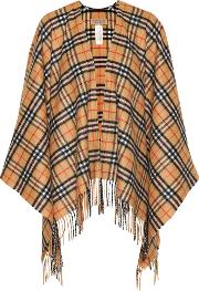 Vintage Check Cashmere And Wool Poncho 