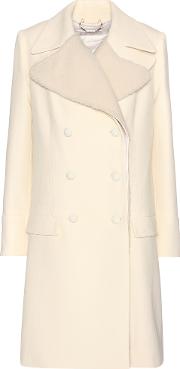 Wool Crepe Coat With Optional Shearling Vest 