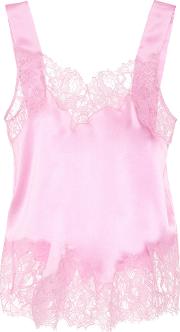 Lace Trimmed Silk Camisole 