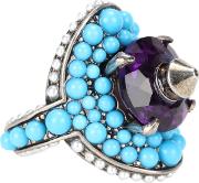Crystal And Bead Embellished Ring 