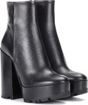 Leather Plateau Ankle Boots 
