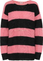 Striped Mohair Blend Sweater 