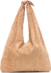 Bindle Knot Suede Shoulder Bag 