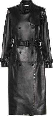 Studded Leather Trench Coat 