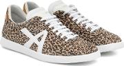 The A Leopard Print Suede Sneakers 