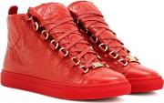 Arena High Top Leather Sneakers 