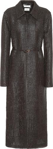 Woven Leather Coat 