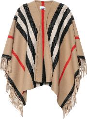 Striped Wool Poncho 