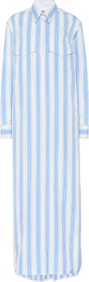 Striped Cotton Shirt Dress 