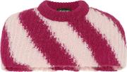 Striped Mohair And Wool Capelet 