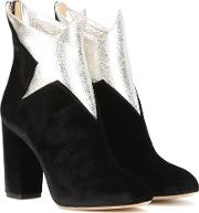 Galactica Velvet And Leather Ankle Boots 
