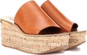 Leather And Cork Wedges 