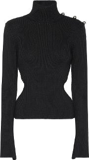 Ribbed Turtleneck Wool Sweater 