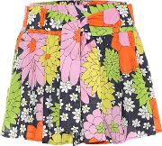 Floral Cotton Miniskirt 